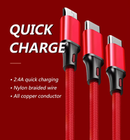Kabel USB Multi 3 in 1 Universal Laris Manis untuk Pengisian Daya Ponsel Micro USB Type C IOS