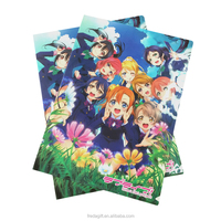 Dossier en PP transparent personnalisé en forme de L, avec logo imprimé UV, motif anime/dessin animé, format A5/A4, pour une seule page