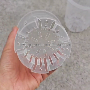 Pot d'orchidées avec fond transparent et design surélevé Pot de fleurs en plastique de 5.5 pouces pour la décoration de la pépinière de la maison de jardin Utilisation du sol de bureau - Product Image 5