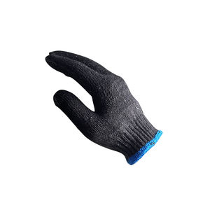 Guantes de punto de algodón para construcción, guantes de trabajo de algodón, color negro puro - Product Image 3