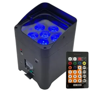 Innen hochzeit rgbwauv 6 in1 Bernstein weiß LED Par Licht 6x18W Drahtlose Batterie lampe Par LED Voll farbe