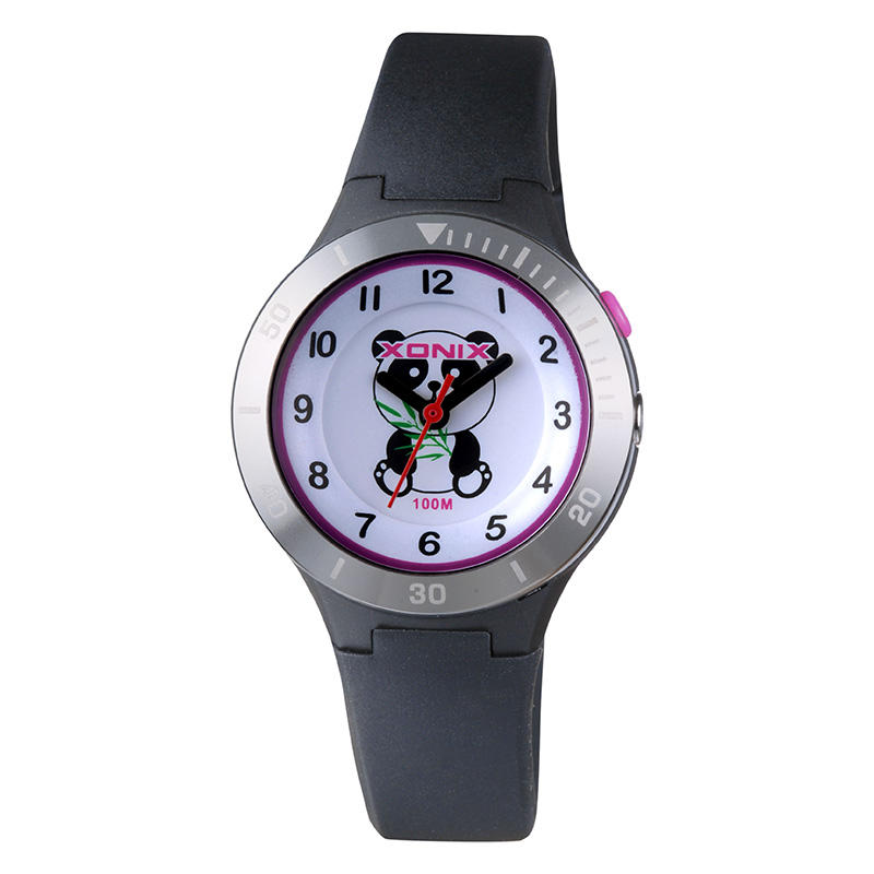 XONIX WUA Kids' Fashion Analog Silicone Strap Watch 31mm Dial Diameter Quartz Featuring Popular Cartoon Panda Design Simple