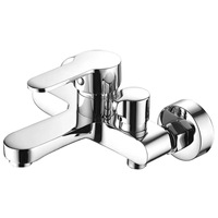 Grifo de Baño Moderno de la Serie Smart, Monomando, Cromado Pulido, con Rociador de Lluvia, Cerámico, Mezclador de Ducha y Bañera de Cobre
