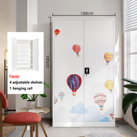 Armoire en acier à 2 portes battantes pour salon, chambre, bureau à domicile, cloison réglable, couleur personnalisable, serrure à 3 points, extensible