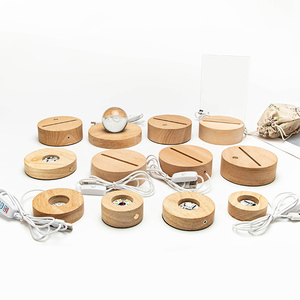 Gỗ Nhà Sản Xuất Bằng Gỗ LED Ánh Sáng Cơ Sở Vòng Hình Chữ Nhật Vuông Ánh Sáng Ban Đêm Cơ Sở Pulg Trong Bằng Gỗ Bầu Không Khí Chiếu Sáng Cơ Sở - Product Image 4