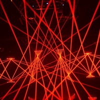 Lampu Laser Moving Head 8 Mata Warna Merah Hijau Biru dengan Sinar Tebal untuk DJ Disko