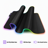 Tapis de souris Gaming géant, imprimé personnalisé, Texture élégante, avec bord bombré, pour ordinateur portable, commerce, LED RGB