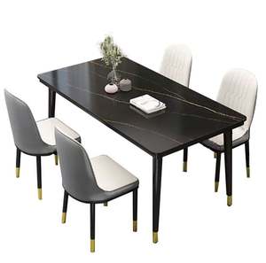 Muebles de Comedor en Oferta, Mesa de Comedor Moderna de Malasia, Juego de Mesa de Comedor para 6 Personas con <span class=keywords><strong>Base</strong></span> con Espacio de Almacenamiento - Product Image 6