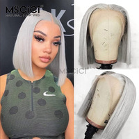 Peluca de Cabello Humano Virgen Camboyano Liso Rubio Ceniza con Encaje Frontal HD 13x4 Sin Pegamento, Marca Privada, Fábrica OEM, 100% Cabello Humano