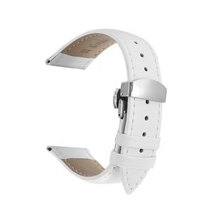 Bracelet de <span class=keywords><strong>montre</strong></span> de qualité supérieure en cuir véritable, universel, avec fermoir papillon sécurisé, bracelet de <span class=keywords><strong>montre</strong></span> souple en cuir pleine fleur pour femme et <span class=keywords><strong>homme</strong></span> - Product Image 6