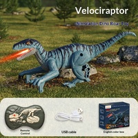 Grenzüberschreitender 2,4G Mini Elektrischer Ferngesteuerter Velociraptor Tyrannosaurus Rex Kinder-Fünf-Wege-Simulation mit Sound und Licht aus Kunststoff