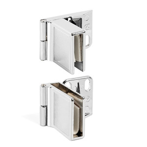 Cerniera per porta in vetro per mobili da interni, finitura cromata RAL 9006 - Product Image 1