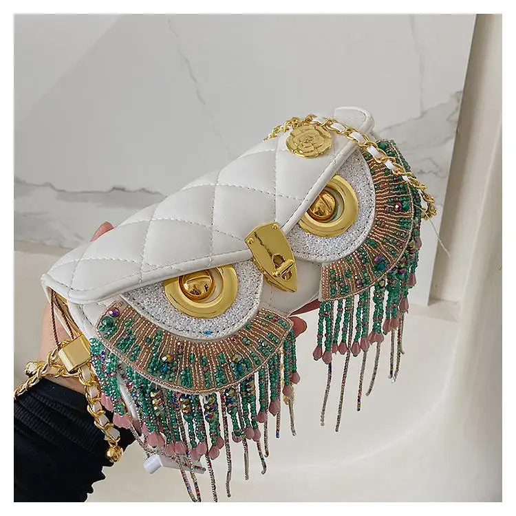 Cute Owl Bags 2023 New Luxury Designer Handbag Fashion Tassel Crossbody Bag Leather Animal Print Shoulder Bag Woman