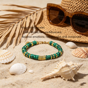 Pulsera Bohemio de Piedra para Mujer Cadenas de Acero Inoxidable Tejida a Mano Ajustable de Piedras Preciosas Naturales Elástica Estilo Boho con Cuentas - Product Image 5