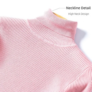 Nuovo 2024 Vendita all'Ingrosso Abbigliamento Donna con Logo Personalizzato Maglieria Pullover a Collo Alto Maglione a Maniche Lunghe Abiti da Donna Maglione Lavorato a <span class=keywords><strong>Maglia</strong></span> - Product Image 6