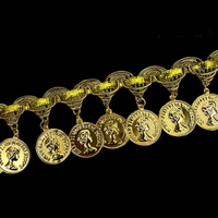 Bordure à franges métalliques faites à la main de haute qualité de 5 cm de large avec perles et clochettes pour accessoires de rideaux