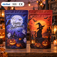 Individuelle Bunte Halloween-Horror-Stil Matt Laminierte Geruchsdichte Lebensmittelgeeignete Standbeutel für Süßigkeiten Babynahrung Kaugummi