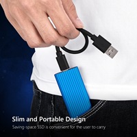 قرص صلب خارجي SSD بسعة 1 تيرابايت يصل سرعته إلى 600 ميجابايت/ثانية USB 3.2 الجيل الثاني للألعاب والطلاب والمحترفين