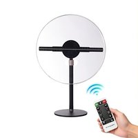 Ventilador Holográfico 3D de Escritorio INM 2026 de 30CM con Cubierta Acrílica, Regalo Holográfico a Simple Vista, MOQ 1, Enchufe AU UK US EU, 1 Año de Garantía