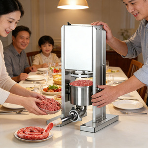 Máy làm xúc xích công suất lớn, thiết kế an toàn, mạnh mẽ, dùng trong chế biến thịt, máy nhồi xúc xích thương mại, máy nhồi thịt công nghiệp - Product Image 5