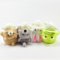 Boneka Hewan Lucu Lembut Mainan Boneka Isi Kapas PP Domba/Serigala/Katak/Babi/Bebek/Beruang/Kelinci dengan Topi Kemasan Kantong OPP