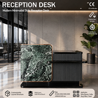 Comptoir de réception moderne de luxe en bois écologique, ensemble complet, personnalisable, avec caisse enregistreuse OEM pour hôtels et salons
