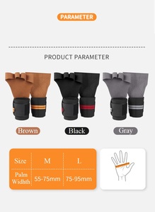 Men Women Weight Lifting <strong>Grips</strong> With Wrist Straps Workout Fitness Pull-Up Hand Guard Palm Protection <strong>Gloves</strong> - Product Image 6