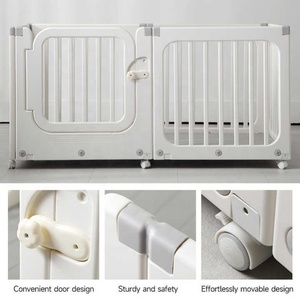 <span class=keywords><strong>Parc</strong></span> pour bébé modulaire Kinetic avec roulettes verrouillables et barrière <span class=keywords><strong>de</strong></span> sécurité nervurée en plastique HDPE durable pour usage intérieur - Product Image 3