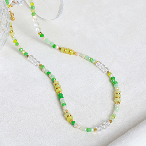 Collar de Cuentas Coloridas y Bonitas en Tonos Pastel, Cuentas de Piedra Natural y Cristal, Joyería Delicada de Primavera/Verano para Mujer - Product Image 3