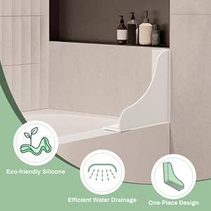 2-Pack Silicone Shower Splash <b>Guard</b> with Strong Suction Cups Reusable Bath Tub <b>Corner</b> Water Blocker for Secure Seal&Easy Removal - Product Image 2