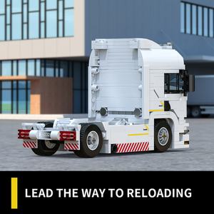 Ensemble de Briques de Construction Classique Long Hauler, Véhicule de Transport de Remorque à Blocs de Construction, Camion de Travail Robuste Blanc - Product Image 2