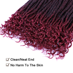 Nueva llegada Goddess Locs Crochet Hair 20 pulgadas Boho Faux Locs con rizos River Hippie Hair Pre Looped Bohemian - Product Image 5