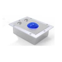 Mouse Trackball Optik Logam Stainless Steel Kokoh Anti Air dan Anti Perusak dengan Panel 50mm dan Tombol Klik Kiri dan Kanan