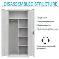 Armoire de rangement en acier moderne, casier métallique robuste pour employés avec tringle de suspension, armoire verrouillable