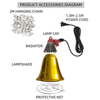 Lampe chauffante infrarouge 175W 250W pour élevage de volailles, poulets, porcelets, ampoule chauffante pour animaux, douille E27
