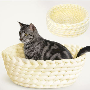 Cama de nido de algodón para perro y gato, colcha gruesa de ganchillo, lavable, orgánica, artesanal, nueva - Product Image 4