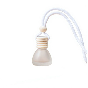 Empty Cone Shape 8ml Glass Air Freshener Bottle with Wooden Stopper and Rope Hanger <b>for</b> Home Fragrance - Product Image 1
