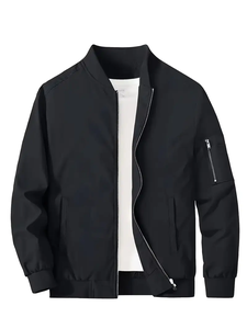 Chaqueta Bomber con cremallera para hombre a la moda duradera y cómoda para primavera otoño Fitness deportivo elegante cuello con capucha Dropshipping - Product Image 6