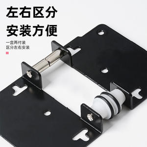 Riel de puerta corredera de metal liso y silencioso para armario, mecanismo de polea contemporáneo sin ranuras con ajuste de altura - Product Image 6