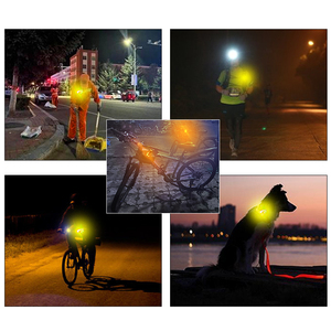 Luz LED de hombro de plástico con clip magnético - Luz de advertencia amarilla intermitente, silbato electrónico, protección IP55, 92dB, compatible con OEM/ODM - Product Image 5