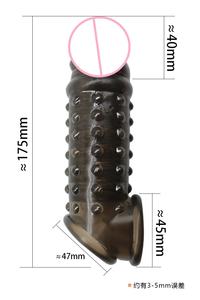 Wieder verwendbare G-Punkt Stimulator Kondome Ring Adult Sexspielzeug für Männer Penis Pump Dick Vergrößern Cover Sleeve - Product Image 6