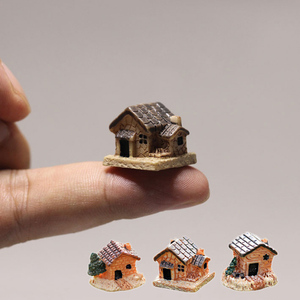 3 stili piccola casa in resina, modello di Cottage in paglia, miniature da giardino fatato, decorazioni per terrari fai da te, accessori per paesaggi in muschio - Product Image 2