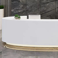 Comptoir de réception commercial moderne, durable et de haute qualité, avec tiroirs, panneau personnalisable (couleur/taille/logo), idéal pour la maison
