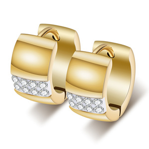 Pendientes de Clip de 7 mm con Incrustaciones de Circonio Geométrico, Clip de Oreja de Acero de Titanio, Negro, Oro Rosa, Plata, para Uso Diario - Product Image 3