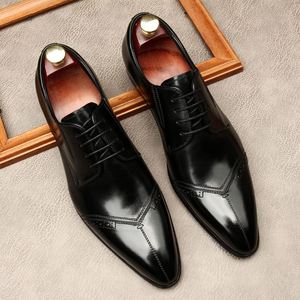 Zapatos Oxford Casuales de Alta Calidad, Cómodos, de Cuero Genuino, Antideslizantes, Transpirables, Diseño Artesanal con Cordones para Otoño - Product Image 1