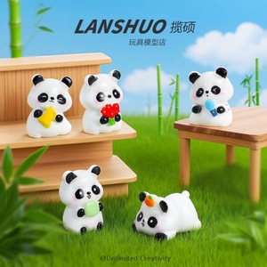 Figurine de panda Lanshuo en résine, ornement de bureau, décoration artistique pour la maison, forme animale - Product Image 3