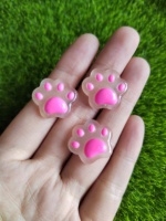 100 PIÈCES Mini-breloques en résine à dos plat de 20 mm, motif patte de chat, pour slime