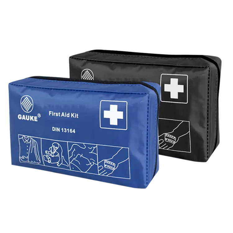 Gaukeที่กำหนดเองOEMชุดปฐมพยาบาลผู้ผลิตDIN13164รถยนต์กระเป๋าทางการแพทย์First AidชุดFirst-Aid Kit