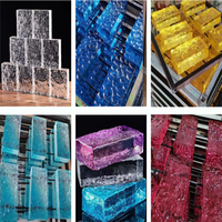 Vente en gros brique de verre solide de 8x4x2 pouces-Options de couleur personnalisées pour les cloisons commerciales et les écrans de confidentialité