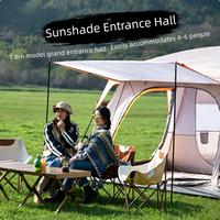 Tente de camping gonflable de luxe 2 chambres 1 salon, installation rapide en 3 minutes, moustiquaire intégrée, utilisable toute l'année